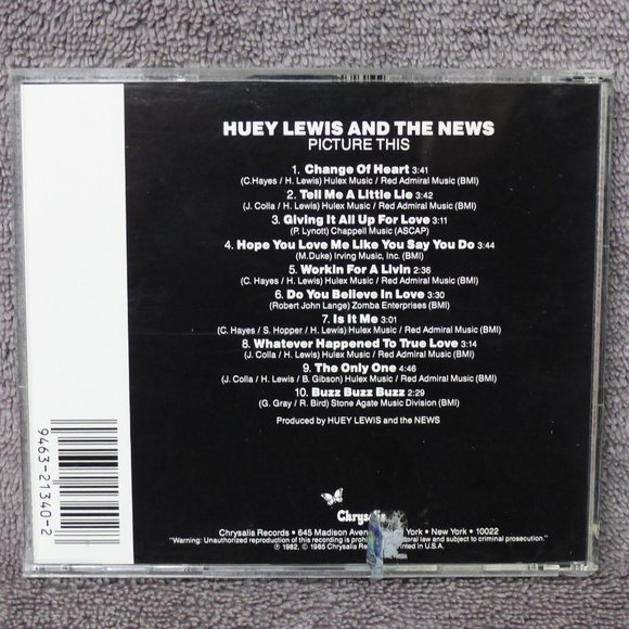 Huey Lewis and The News Picture This CD 1982 Chrysalis EMI Records Rock - Picture 3 of 11